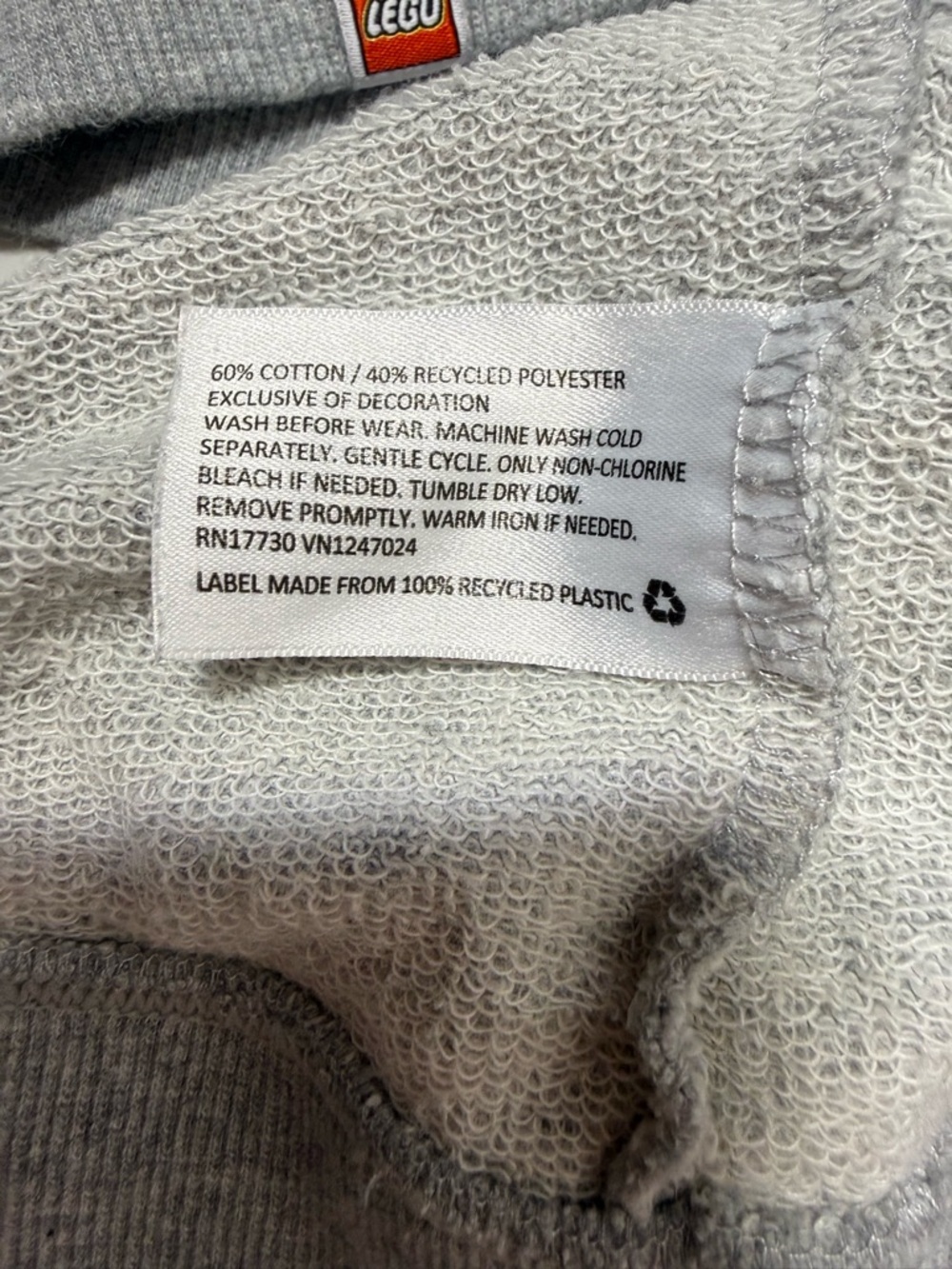 LEGO minifigure colorful print Gray crewneck unisex Sweatshirt kids XXL - Picture 7 of 8